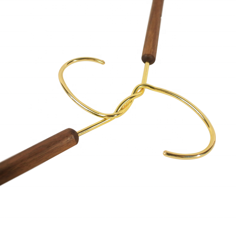 Unique Design Brown Hangers With Brass Hook