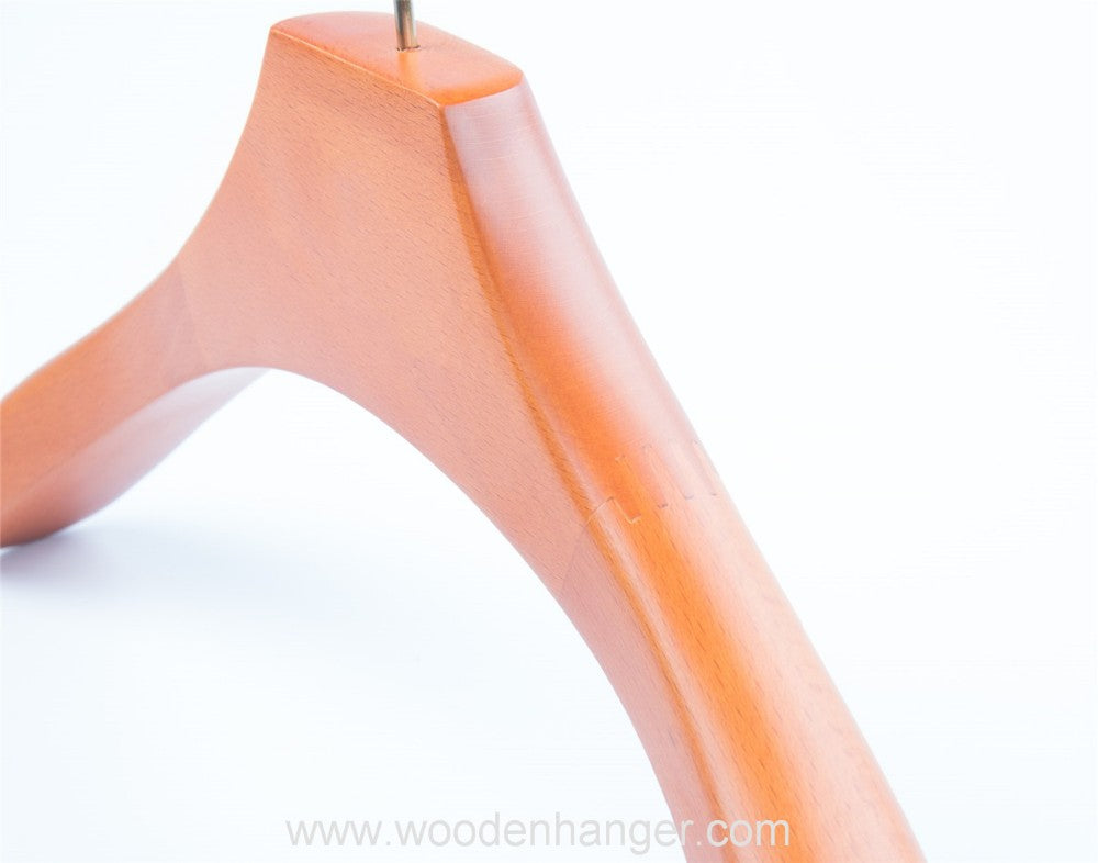 Luxury Beech Wooden Suit Hangers With Anti-slip Bar