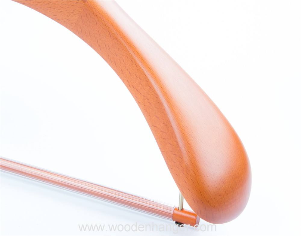 Luxury Beech Wooden Suit Hangers With Anti-slip Bar