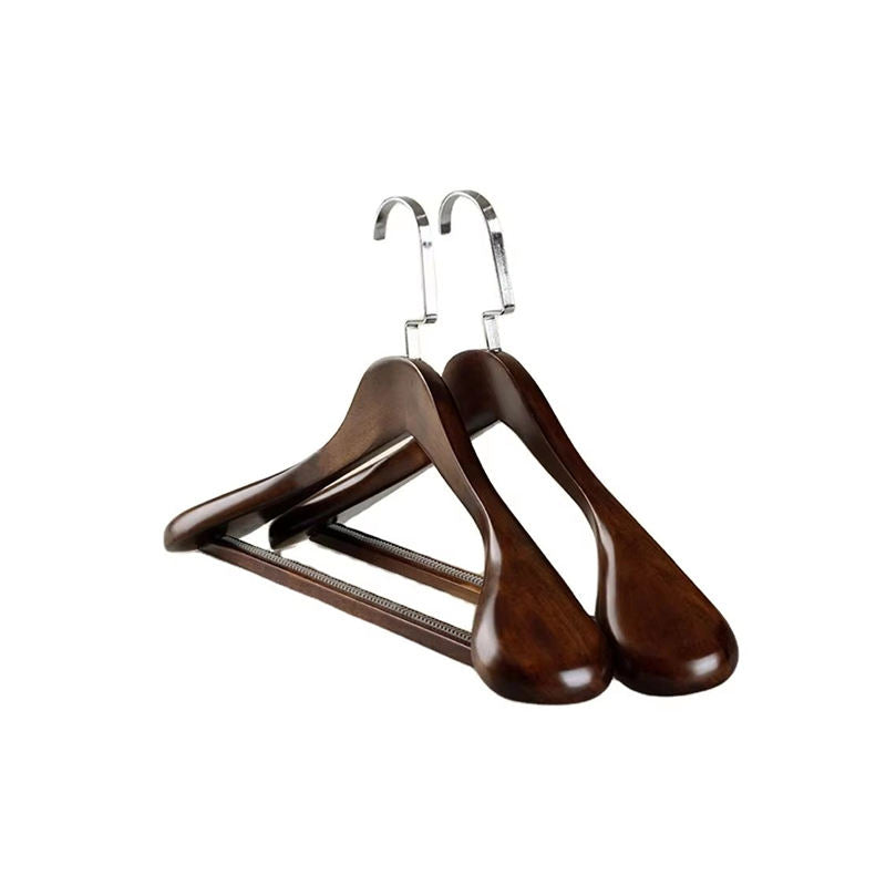 Luxury Ultra Wide Shoulder Wooden Hanger With Swivel Hook