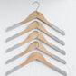 Natural wooden flocked shoulder anti-slip hanger