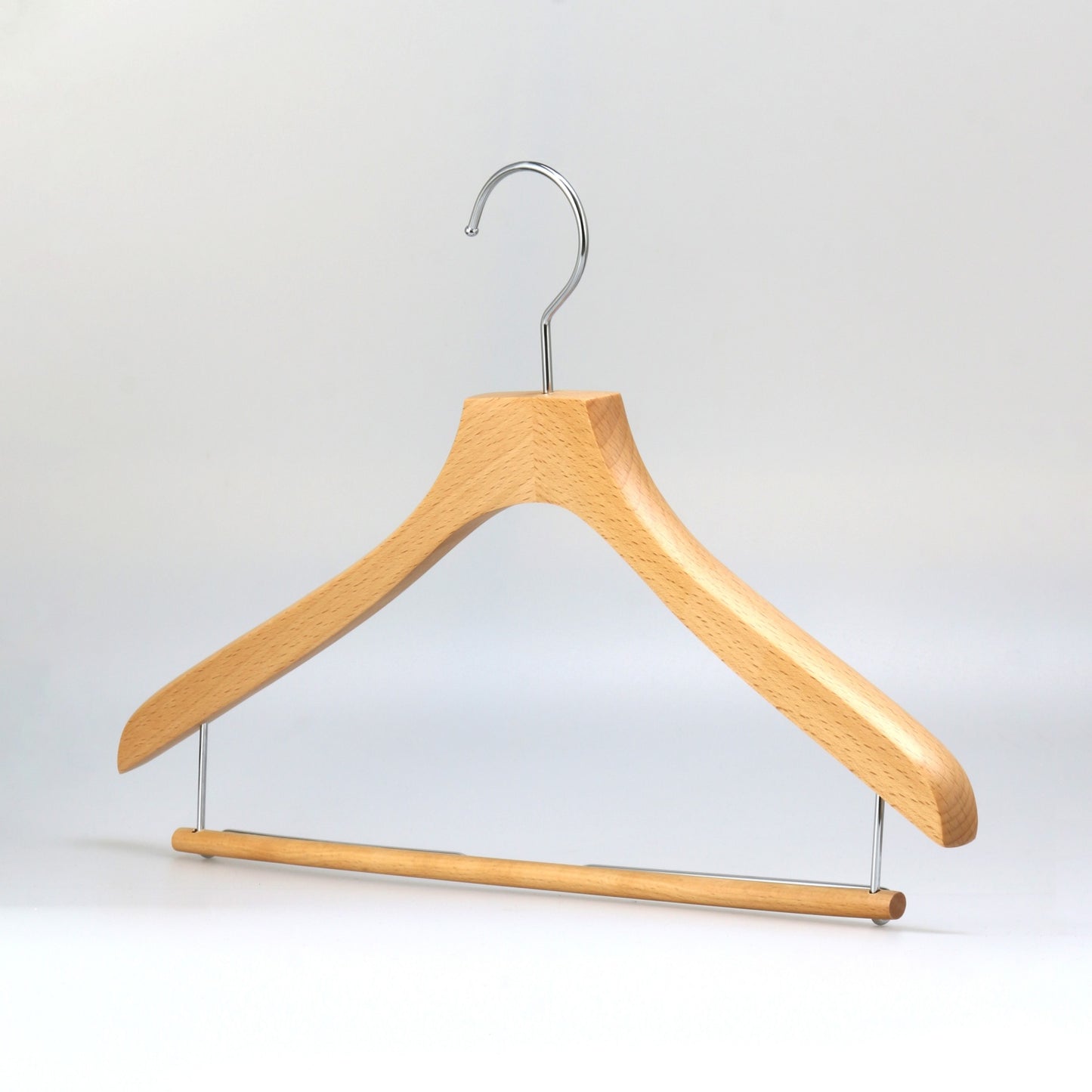 Natural Beech Wood Hanger With Round Pole