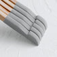 Natural wooden flocked shoulder anti-slip hanger